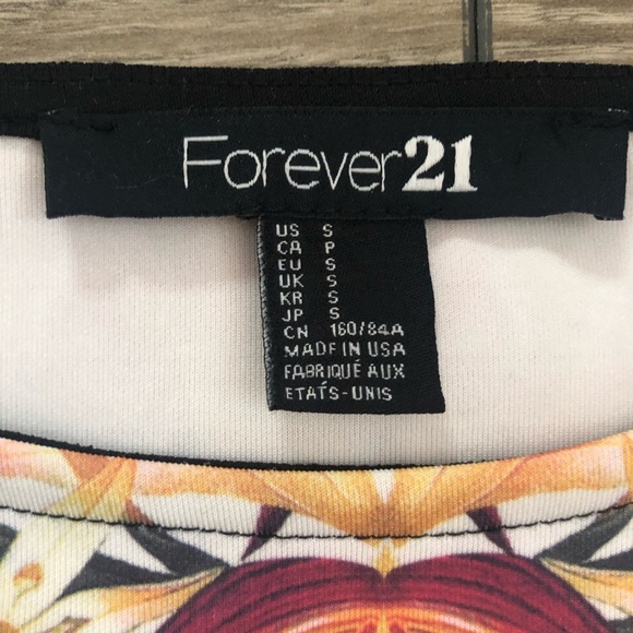 FOREVER 21 black and floral print dress size small - Picture 4 of 7